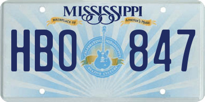 MS license plate HBO847