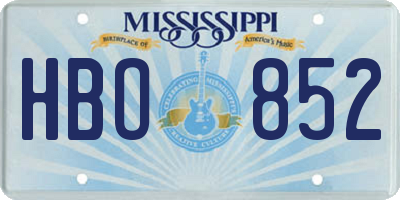 MS license plate HBO852