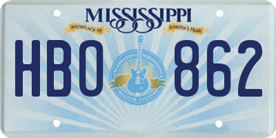 MS license plate HBO862