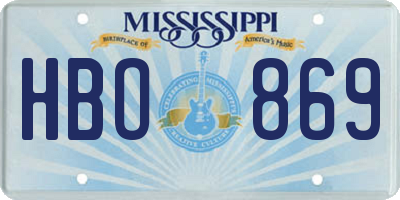 MS license plate HBO869