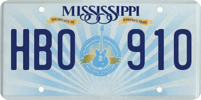 MS license plate HBO910