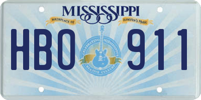 MS license plate HBO911
