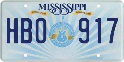 MS license plate HBO917