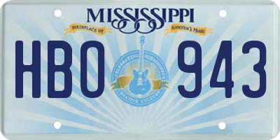MS license plate HBO943