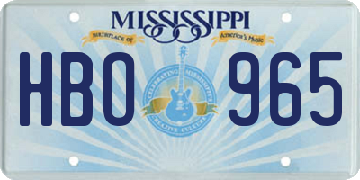 MS license plate HBO965