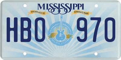 MS license plate HBO970