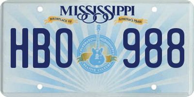 MS license plate HBO988