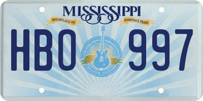 MS license plate HBO997