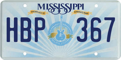 MS license plate HBP367