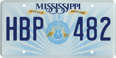 MS license plate HBP482