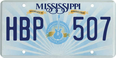 MS license plate HBP507