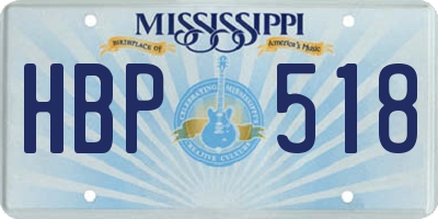 MS license plate HBP518