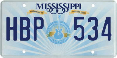 MS license plate HBP534