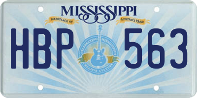 MS license plate HBP563