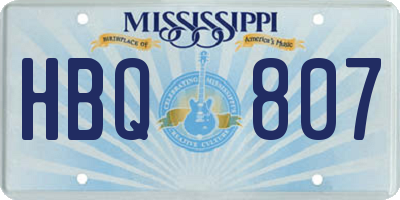 MS license plate HBQ807