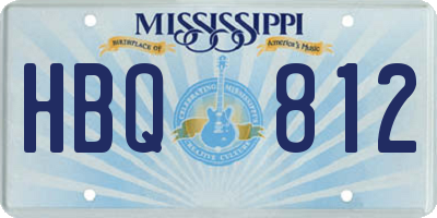 MS license plate HBQ812
