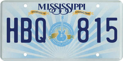 MS license plate HBQ815
