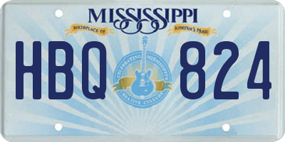MS license plate HBQ824