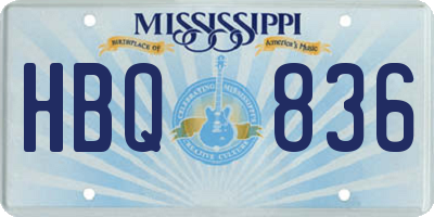 MS license plate HBQ836