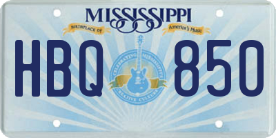 MS license plate HBQ850