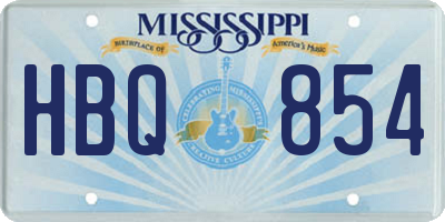 MS license plate HBQ854