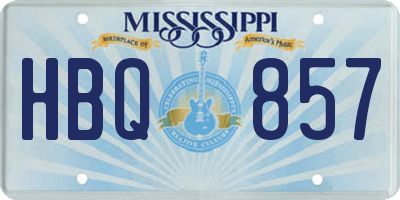 MS license plate HBQ857