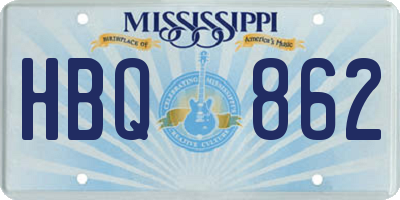 MS license plate HBQ862