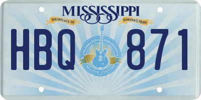 MS license plate HBQ871