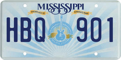 MS license plate HBQ901