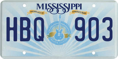 MS license plate HBQ903