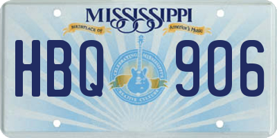 MS license plate HBQ906