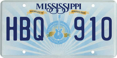 MS license plate HBQ910