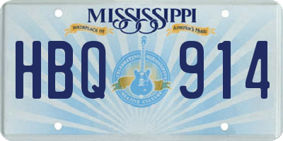 MS license plate HBQ914