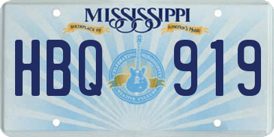 MS license plate HBQ919