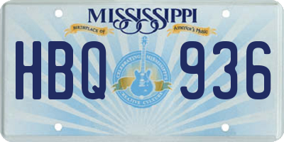 MS license plate HBQ936