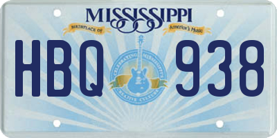 MS license plate HBQ938
