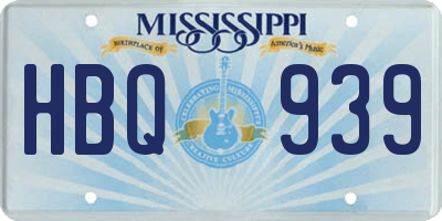 MS license plate HBQ939