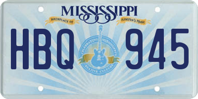 MS license plate HBQ945