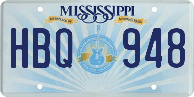 MS license plate HBQ948