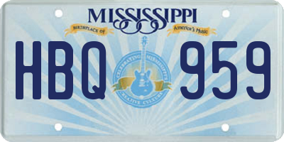 MS license plate HBQ959