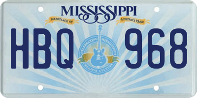 MS license plate HBQ968