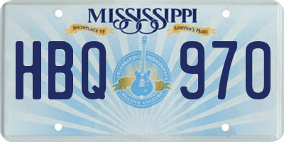 MS license plate HBQ970