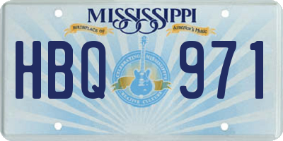 MS license plate HBQ971