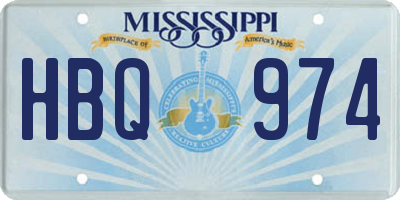 MS license plate HBQ974