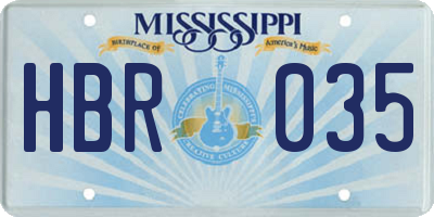 MS license plate HBR035