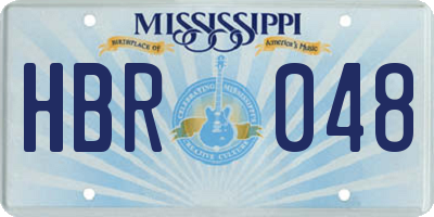 MS license plate HBR048