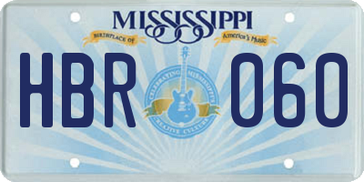 MS license plate HBR060