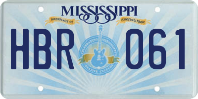 MS license plate HBR061