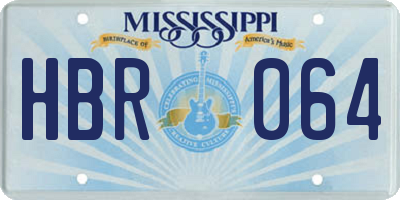 MS license plate HBR064