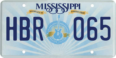 MS license plate HBR065